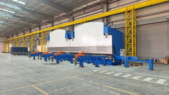 دستگاه پرس هیدرولیک CNC تاندم با نیروی کاری 2X1200 تن و طول میز 2X6250 میلی متر برای عمر طولانی